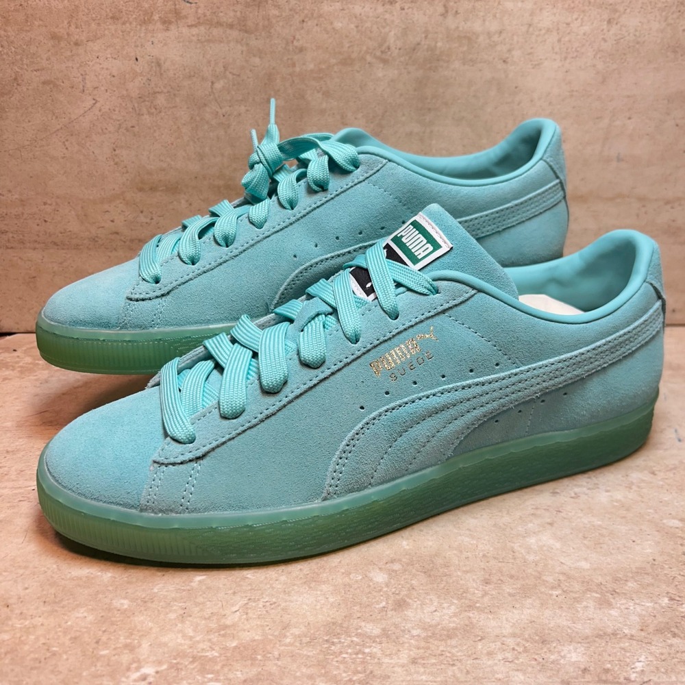 Puma Suede Classic XXI Mint Green Low Top Sneakers 374915-71 Mens 10